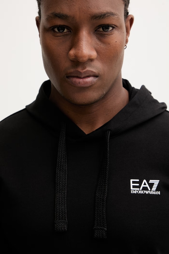Bombažen pulover EA7 Emporio Armani črna AF13512.7M000569