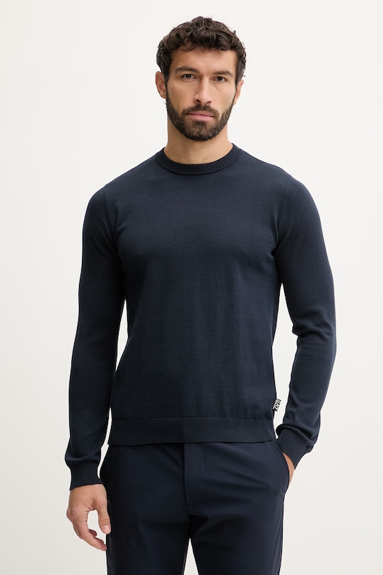 EA7 Emporio Armani sweter bawełniany bawełna granatowy AF14755.7M000541