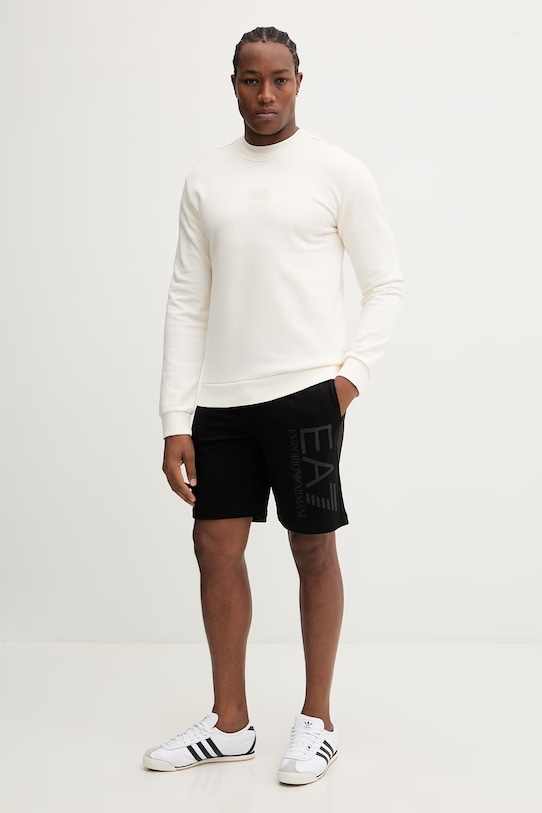 Βαμβακερή μπλούζα EA7 Emporio Armani AF17787.7M001489 μπεζ SS26