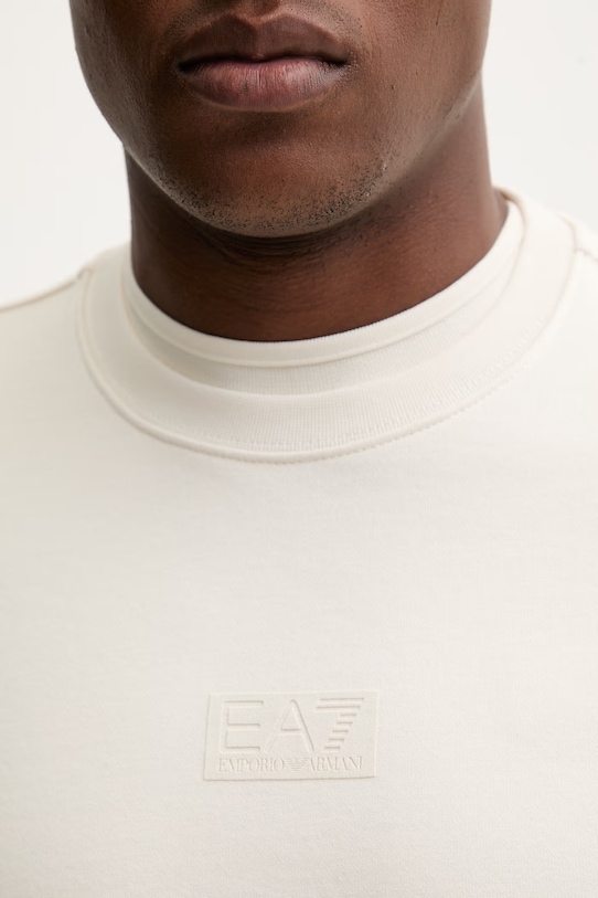 Βαμβακερή μπλούζα EA7 Emporio Armani AF17787.7M001489 μπεζ