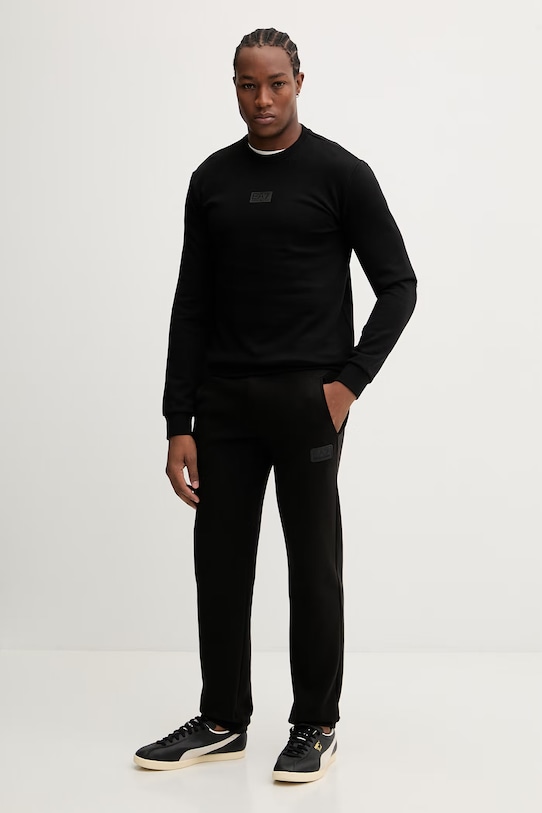 Βαμβακερή μπλούζα EA7 Emporio Armani AF17787.7M001489 μαύρο SS26