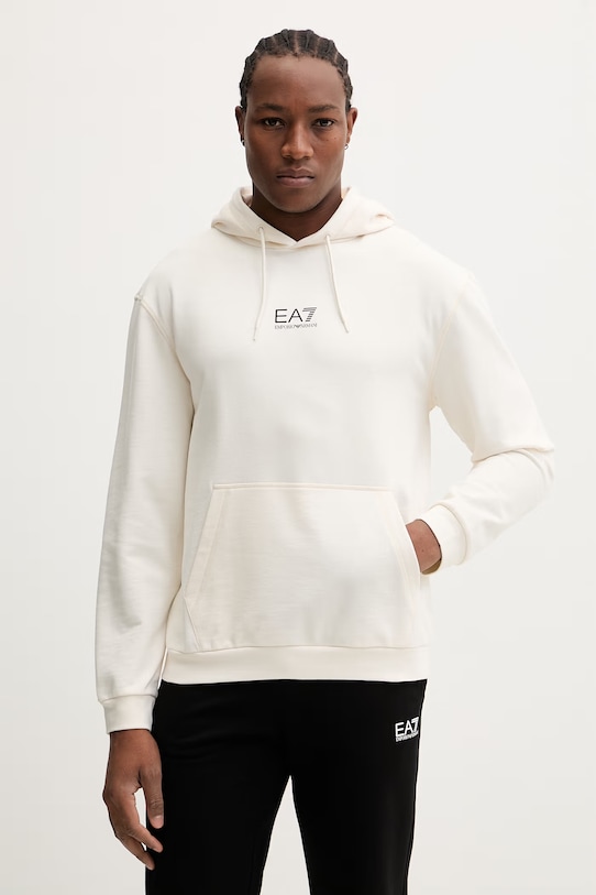 EA7 Emporio Armani bluza bawełniana nadruk beżowy AF22266.7M001403