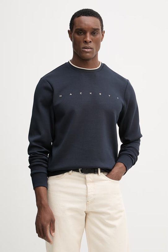 Mikina Hackett London s elastanom tmavomodrá HM5800087