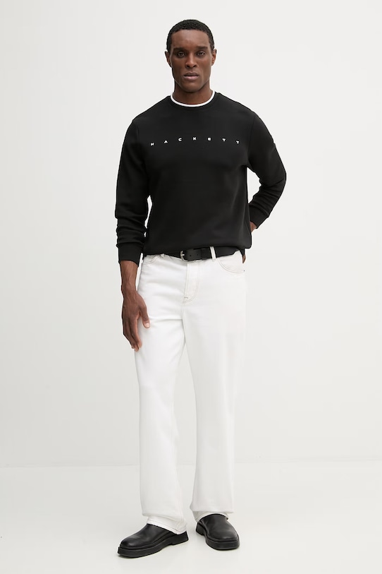 Pulover Hackett London HM5800087 črna SS26