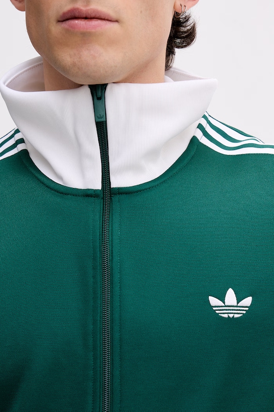 adidas Originals bluza rozpinana męska z bawełną KE1666 zielony