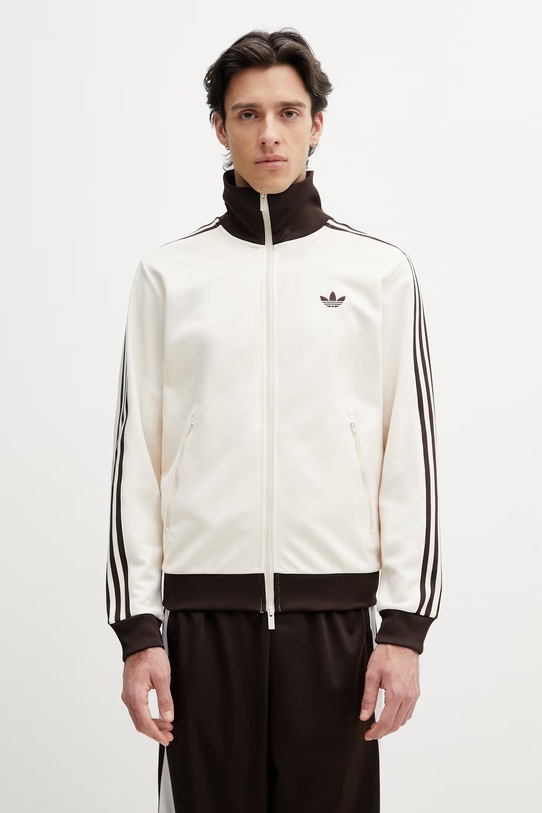 adidas Originals bluza rozpinana z bawełną męska beżowy KQ9491