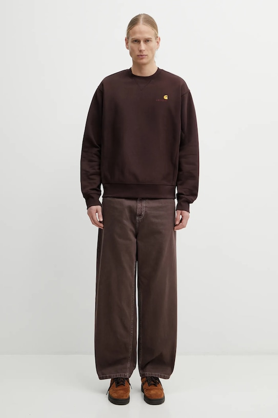 Mikina Carhartt WIP American Script Sweat I025475.33HXX hnedá