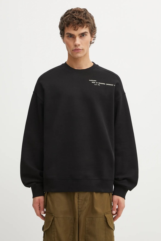Odzież Carhartt WIP bluza bawełniana Punched Sweat I036039.89XX czarny