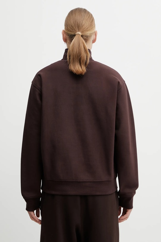 Odzież Carhartt WIP bluza Half Zip American Script Sweat I027014.33HXX brązowy