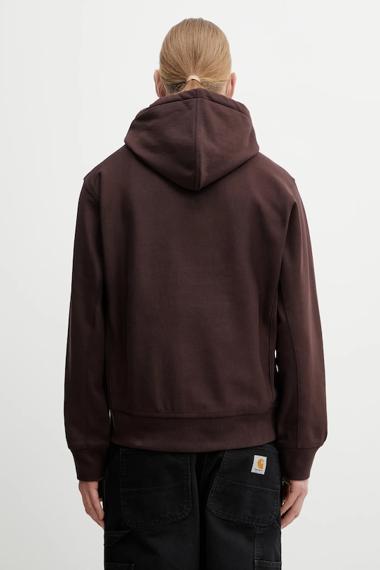 Odzież Carhartt WIP bluza Hooded American Script Sweat I028279.33HXX brązowy