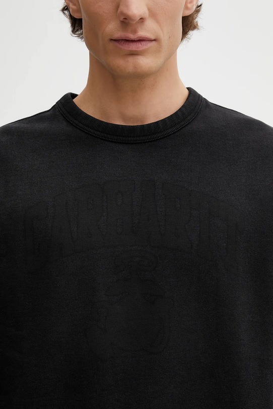 Βαμβακερή μπλούζα Carhartt WIP Faded Pond Corps Sweat μαύρο I036065.8960