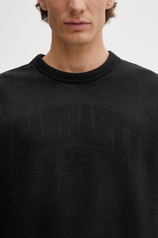Βαμβακερή μπλούζα Carhartt WIP Faded Pond Corps Sweat μαύρο I036065.8960
