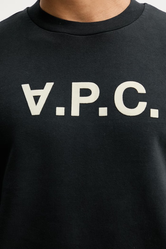 A.P.C. bluza bawełniana SWEAT STANDARD GRAND VPC COHMC.M27907 czarny