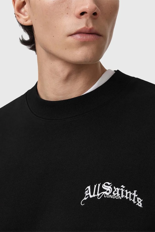 AllSaints bluza bawełniana DESCENT czarny M032ND