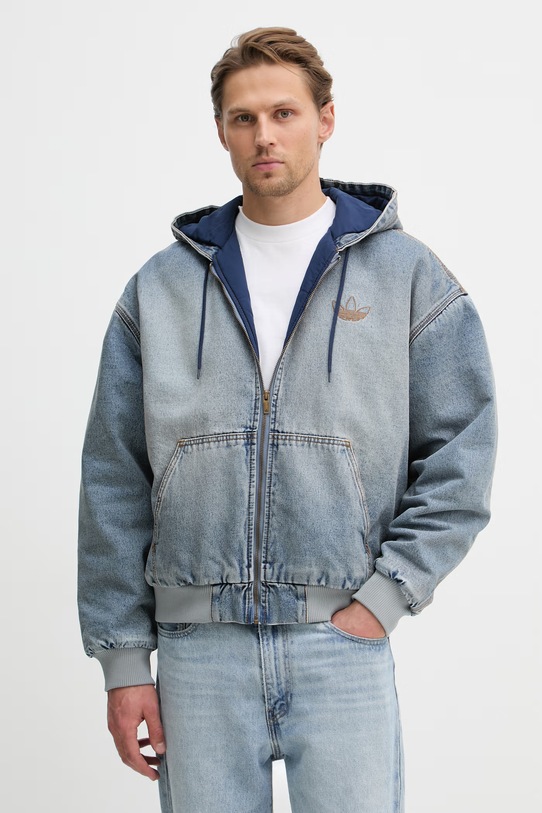 adidas Originals τζιν μπουφάν ανδρικά ντένιμ μπλε KE0131
