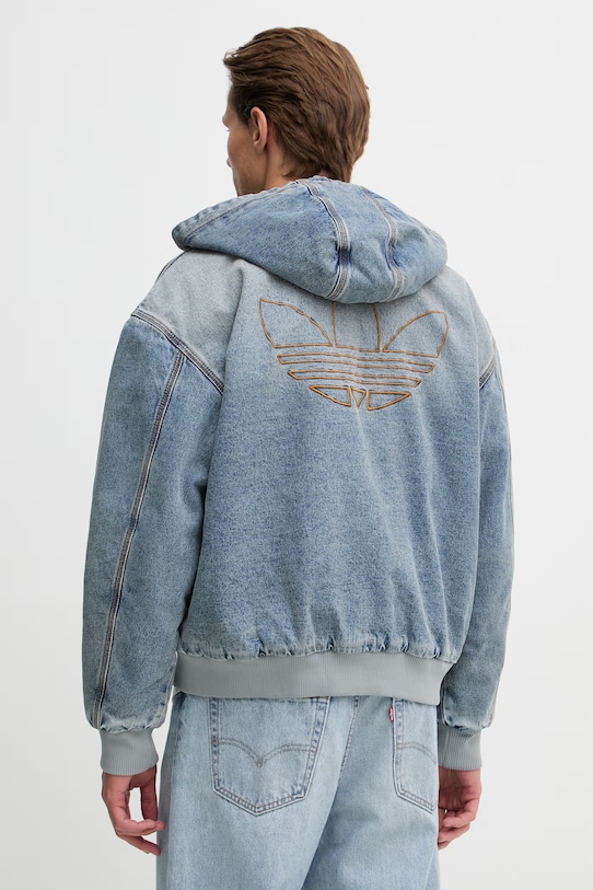 Ρούχα adidas Originals τζιν μπουφάν ανδρικά ντένιμ KE0131 μπλε