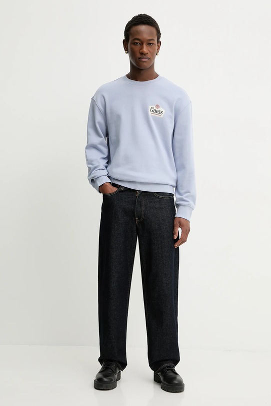 Guess Jeans bluza bawełniana M6RQ21.KCPR1 niebieski SS26