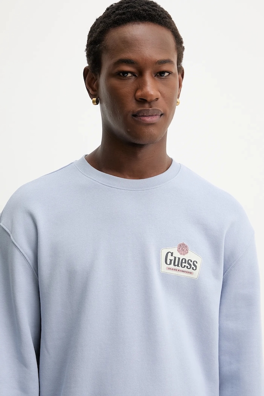 Guess Jeans bluza bawełniana niebieski M6RQ21.KCPR1