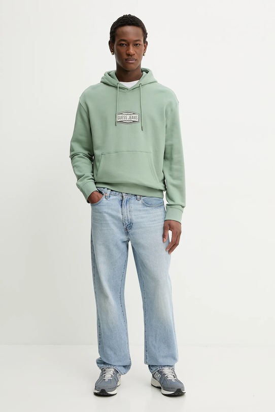 Бавовняна кофта Guess Jeans M6RQ25.KCPR1 зелений SS26