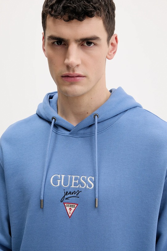 Guess Jeans bluza bawełniana niebieski M6RQ26.KCPR1