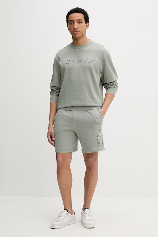 Calvin Klein mikina pánska bavlnená LV04LF230G zelená SS26