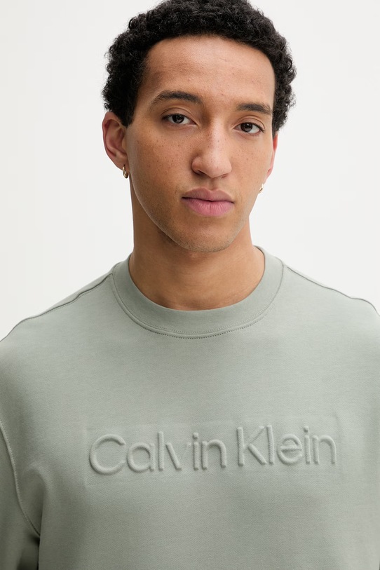 Calvin Klein μπλούζα ανδρική βαμβακερή πράσινο LV04LF230G