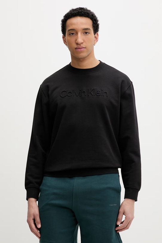 Calvin Klein dukserica za muškarce od pamuka crna LV04LF230G