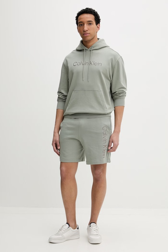 Calvin Klein dukserica s kapuljačom za muškarce od pamuka LV04LF241G zelena SS26