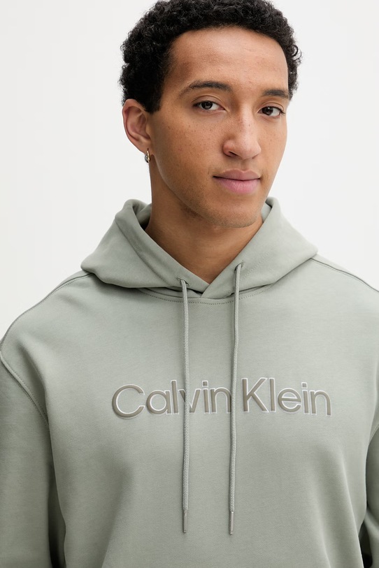 Calvin Klein mikina s kapucí pánská bavlněná zelená LV04LF241G