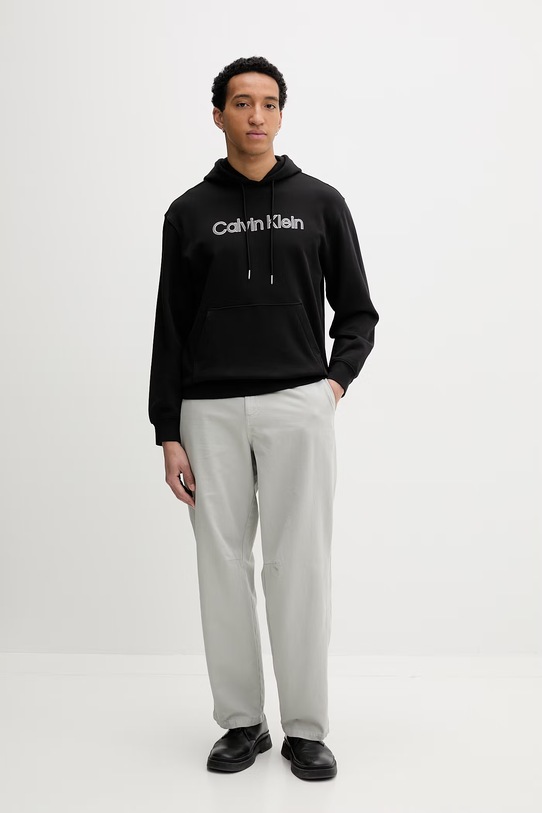 Calvin Klein Μπλούζα με κουκούλα ανδρική βαμβακερή LV04LF241G μαύρο SS26
