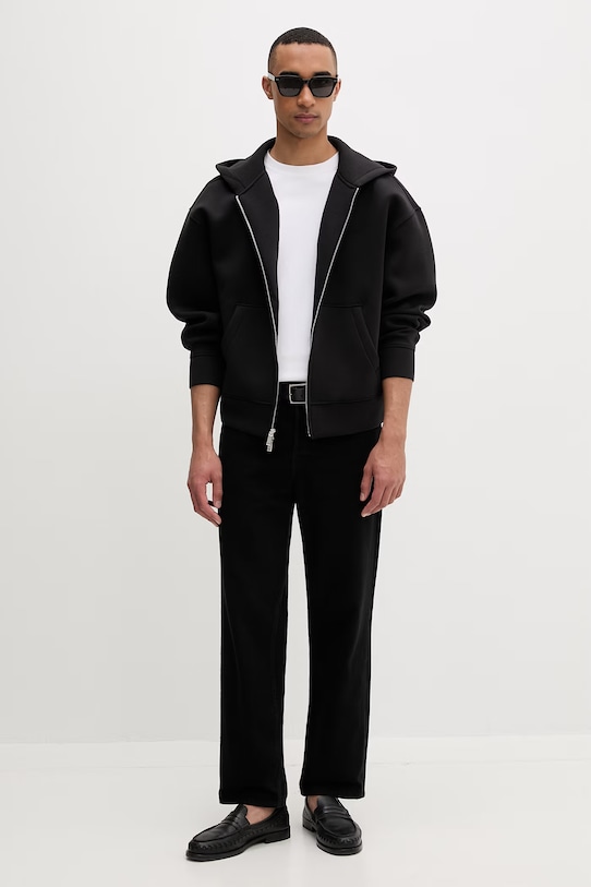 Calvin Klein dukserica na zakopčavanje sa kapuljačom za muškarce LV04RE218G crna SS26