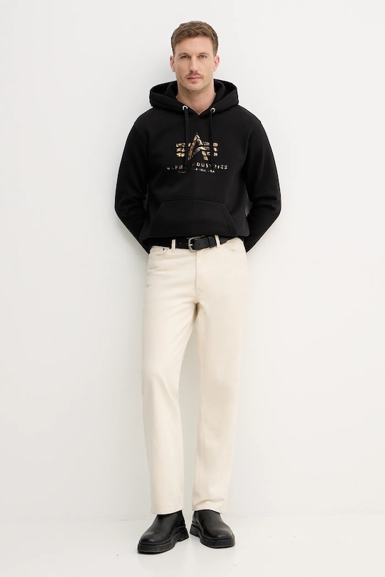 Alpha Industries bluza Basic Hoodie BL Effect Print 178312EP czarny SS26