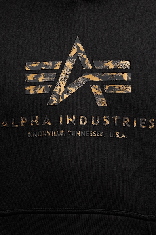 Alpha Industries bluza Basic Hoodie BL Effect Print 178312EP czarny