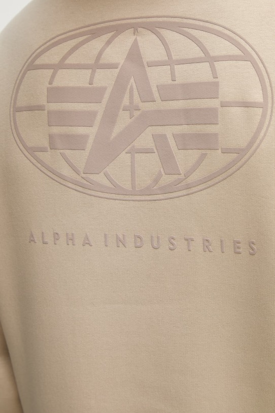 Alpha Industries bluza World Logo Backprint Hoodie 258337 beżowy