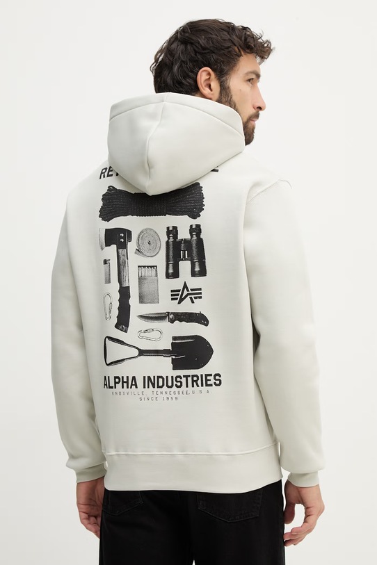Alpha Industries bluza Return To Base Hoodie z kapturem beżowy 266338