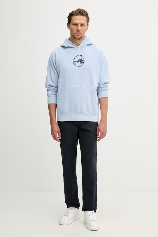 Alpha Industries US Scorpion Backprint Hoodie bluza bawełniana męska 266335 niebieski SS26