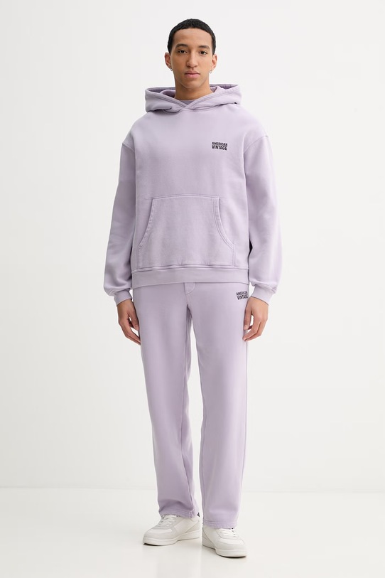 American Vintage bluza bawełniana MPLI03C fioletowy SS26