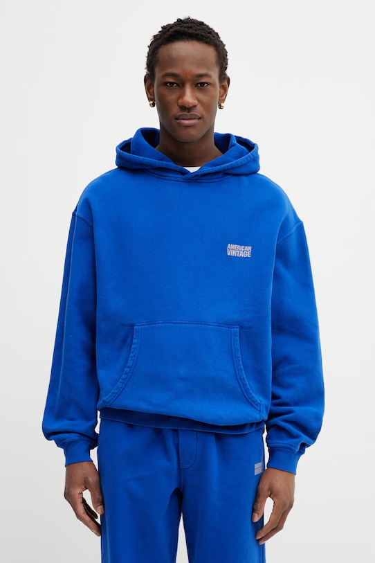 American Vintage bluza bawełniana bawełna niebieski MPLI03C