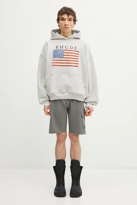 RHUDE bluza bawełniana USA Flag RHPS26HO01103 szary