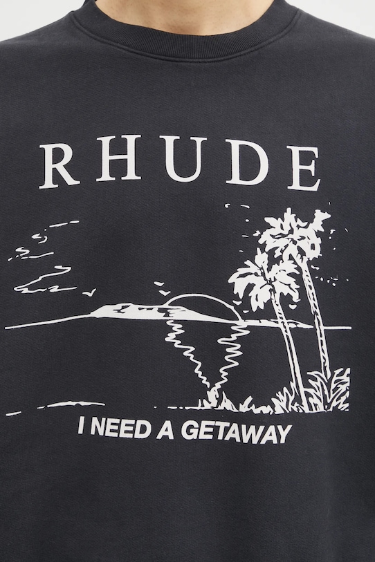 RHUDE bluza bawełniana I Need A Getaway czarny RHPS26ST01012