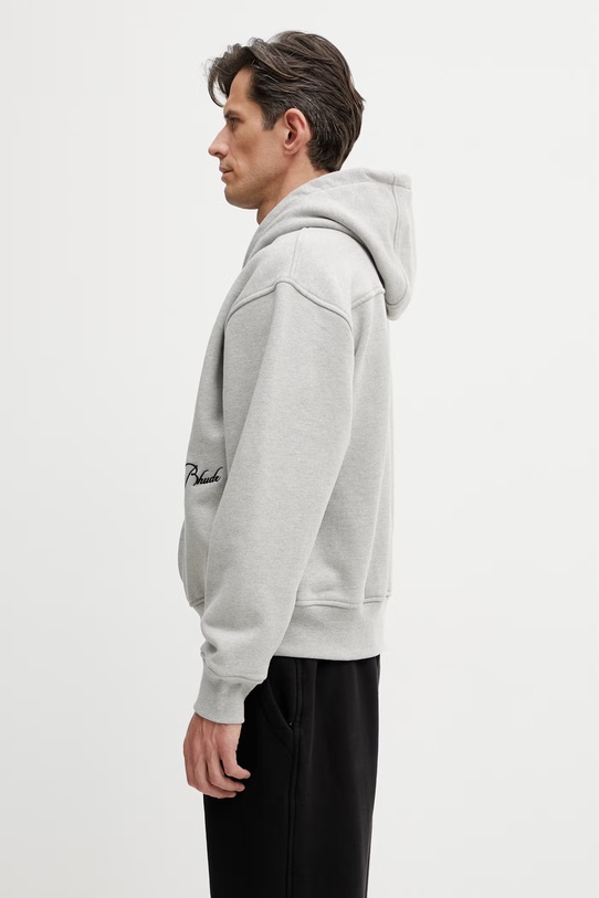 RHUDE Classique Zip Up bluza rozpinana męska z bawełną RHSS26HO01829 szary SS26