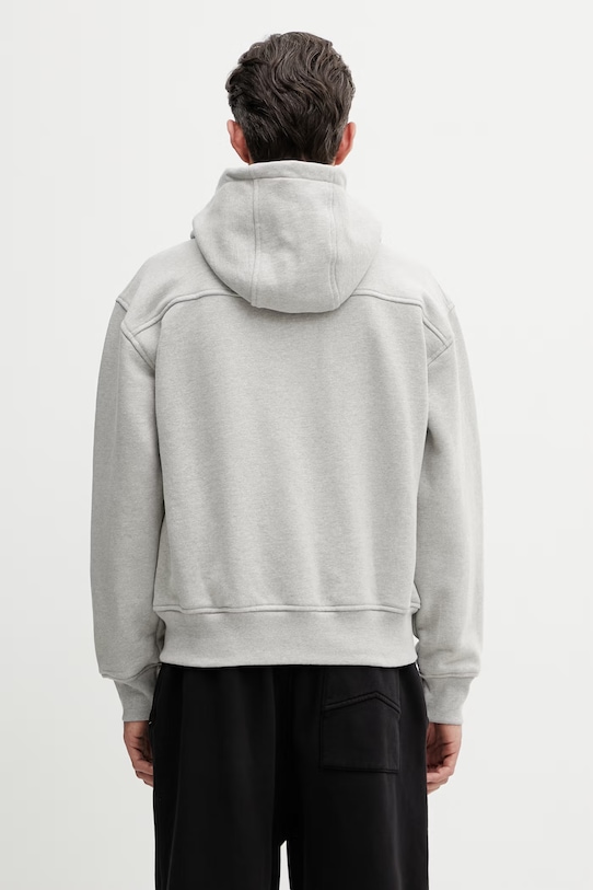Odzież RHUDE Classique Zip Up bluza rozpinana męska z bawełną RHSS26HO01829 szary