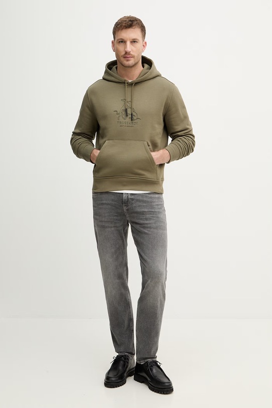 Trussardi bluza bawełniana G8218000117N zielony SS26