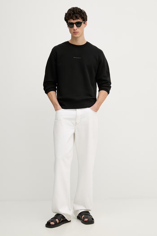 Trussardi bluza męska bawełniana G8238000121N czarny SS26