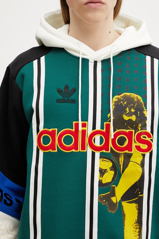 adidas Originals bluza z kapturem z bawełny męska zielony KD1438