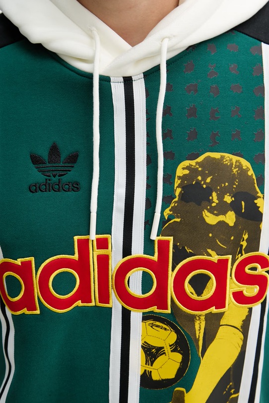 adidas Originals mikina s kapucí pánská bavlněná KD1438 zelená