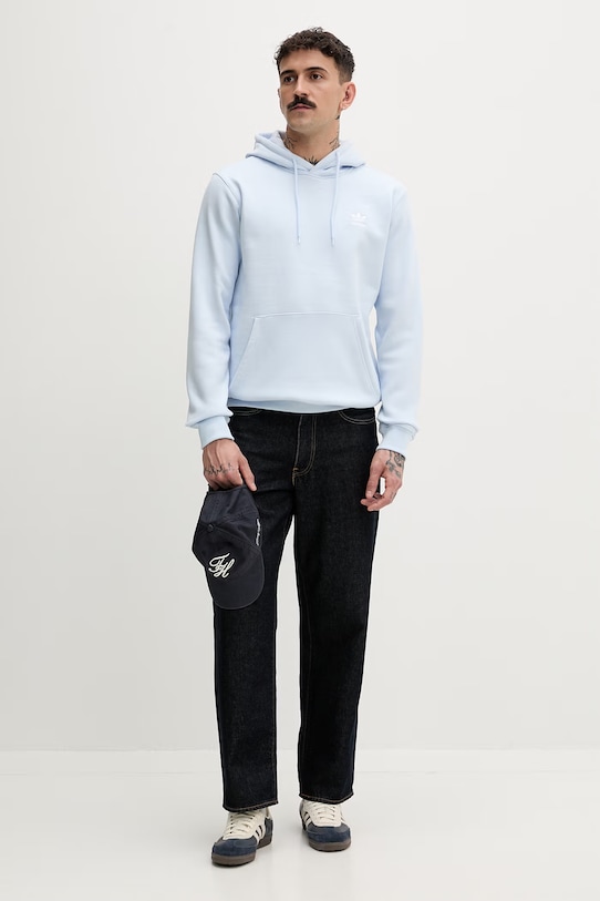 adidas Originals mikina s kapucí pánská s bavlnou KE1194 modrá SS26