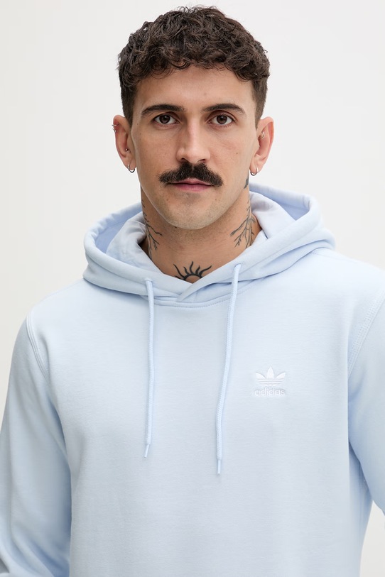 adidas Originals bluza z kapturem męska z bawełną niebieski KE1194