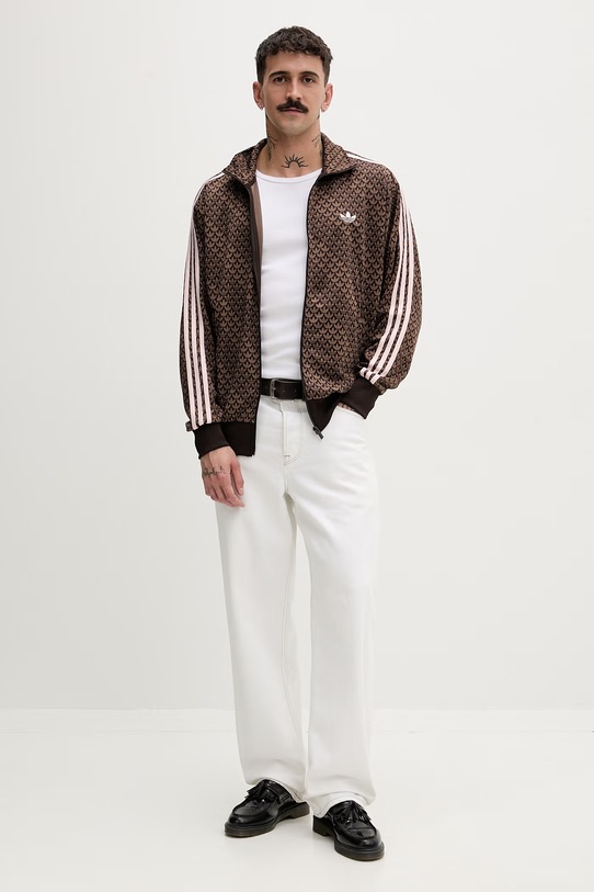 adidas Originals μπλούζα με κουμπιά ανδρική Firebird KE1677 καφέ SS26