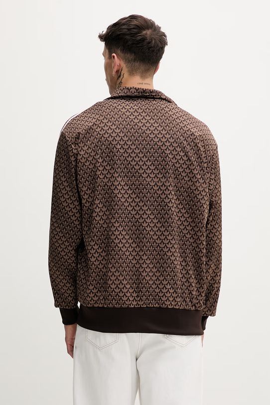 Ρούχα adidas Originals μπλούζα με κουμπιά ανδρική Firebird KE1677 καφέ